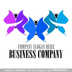 buterfly abstract business logo emblem vector