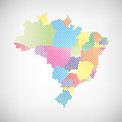 Fototapeta na wymiar Brasilien Bundesstaaten Karte Punkte