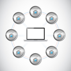 home network connection illustration design