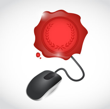wax seal and mouse connected illustration