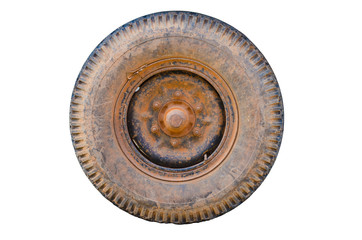 Isolated Dirty old wheel