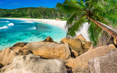 Grande Anse beach, La Digue island, Seyshelles