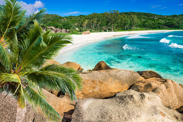 Grande Anse beach, La Digue island, Seyshelles