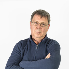 Obraz premium Closeup portrait of sad stressed man