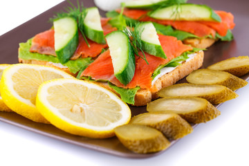 Salmon sandwiches