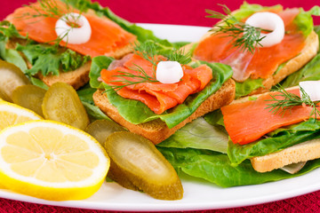 Salmon sandwiches