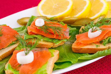 Salmon sandwiches