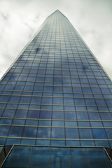 Fototapeta na wymiar Crystal Tower, skyscraper of Madrid, placed in financial zone ,f