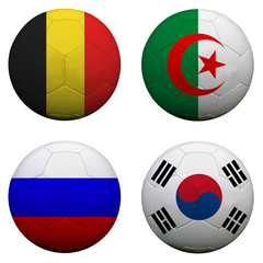 soccer balls with group H teams flags, Football Brazil 2014. iso
