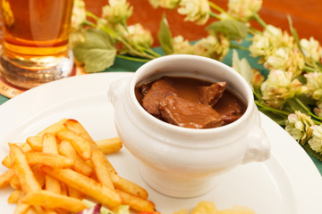 meat with french fries