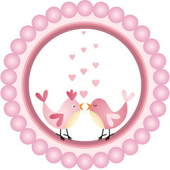 Love Birds Round Label