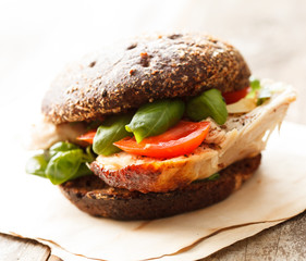 sandwich with chicken and cheese