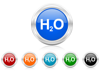 h2o icon vector set