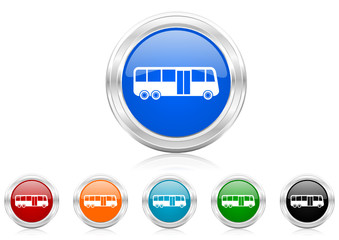 bus icon vector set