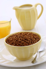 Delicious bran cereal breakfast