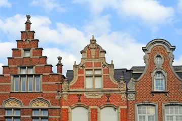 Fototapeta na wymiar Typical historical flemish gables, mechelen, belgium