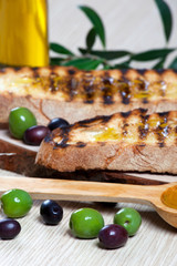 Italian bruschetta and olives