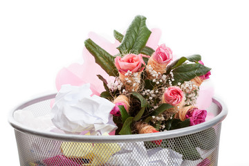 Flowers in dustbin