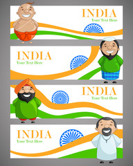 vector illustration of Indian people of different caste