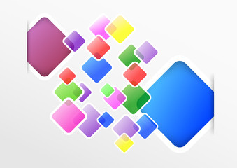 Transparent colorful squares on a modern background