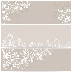 3 Banner in beige mit Ornamenten