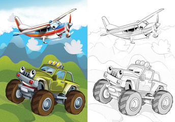 Fototapeta premium Cartoon vehicle - illustration for the children