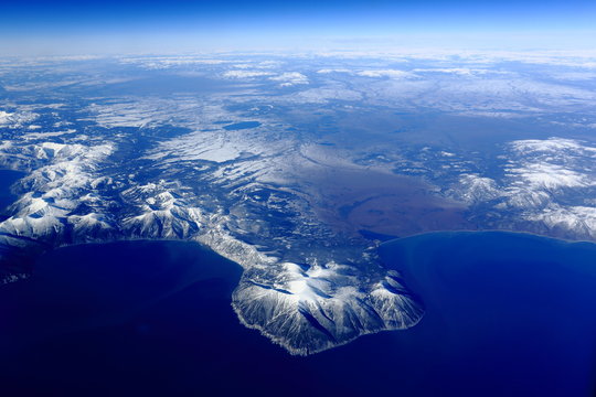 bird's eye view of the Kamchatka Peninsula