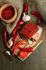 Composition with salsa sauce