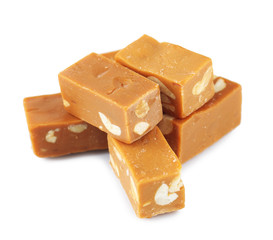 Many toffee isolated on white