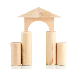 Wood house isolated on white