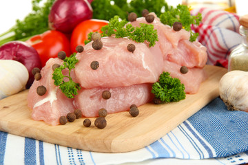 Raw turkey meat close up