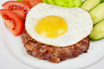 steak beef meat with fried egg