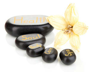 Spa stones isolated on white