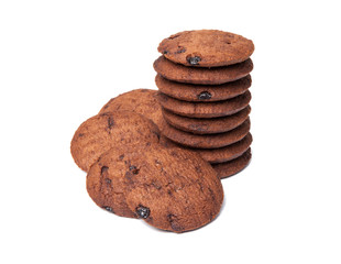chocolate cookies isolated on a white background