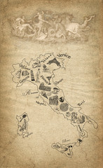 Carte de l& 39 Italie