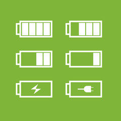 Set of battery icons. Vector - 60012114