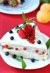 cake with summer berries