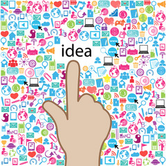 Template design idea at Social network light bulb idea vector il