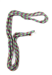 Letter f of cotton rope