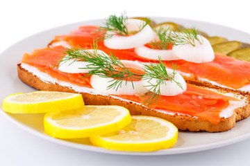 Salmon sandwiches
