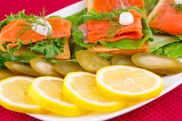Salmon sandwiches