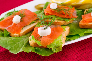 Salmon sandwiches