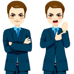 Angry Businessman Late Concept