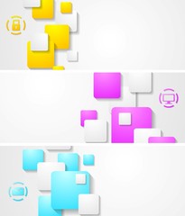 Abstract tech vector banners