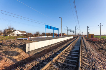 Naklejka na ściany i meble Railway platform under construction