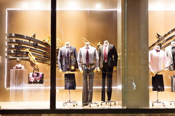 Suits on shop mannequins