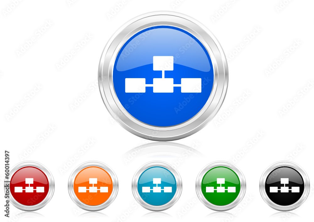 Aufkleber database icon vector set