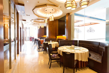 interior of hotel restaurant