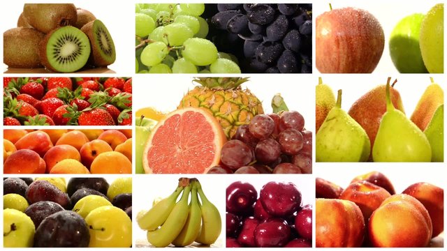 diverse fruits montage