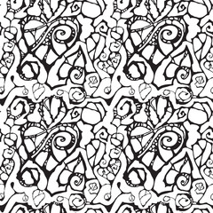 Fototapeta premium Seamless pattern with abstract heart